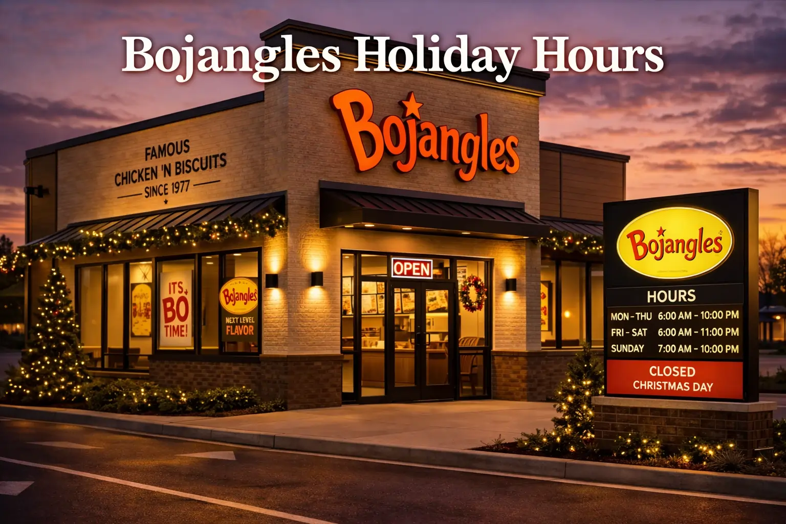Bojangles Holiday Hours